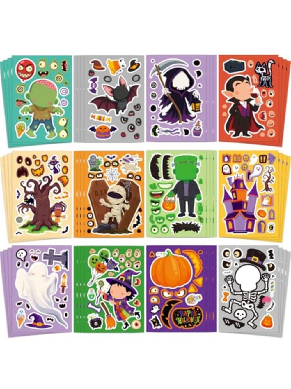 48 Sheets Halloween Stickers for Kids, Halloween Decorations, Halloween Party